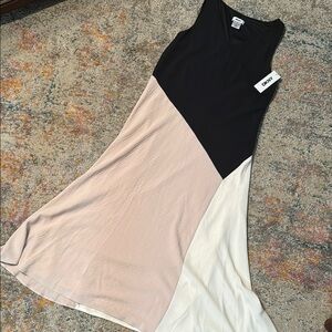 DKNY Black and Pink A-Line Maxi Dress 6